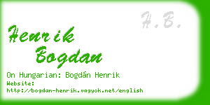 henrik bogdan business card